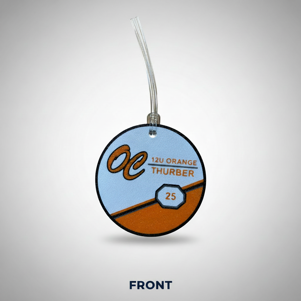 12U Orange Bag Tag Front