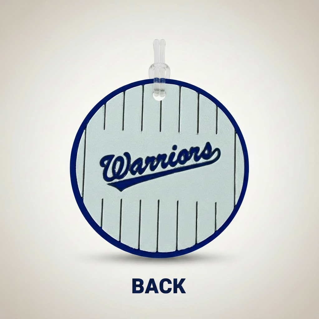 Pinstripe back bag tag - BACK label