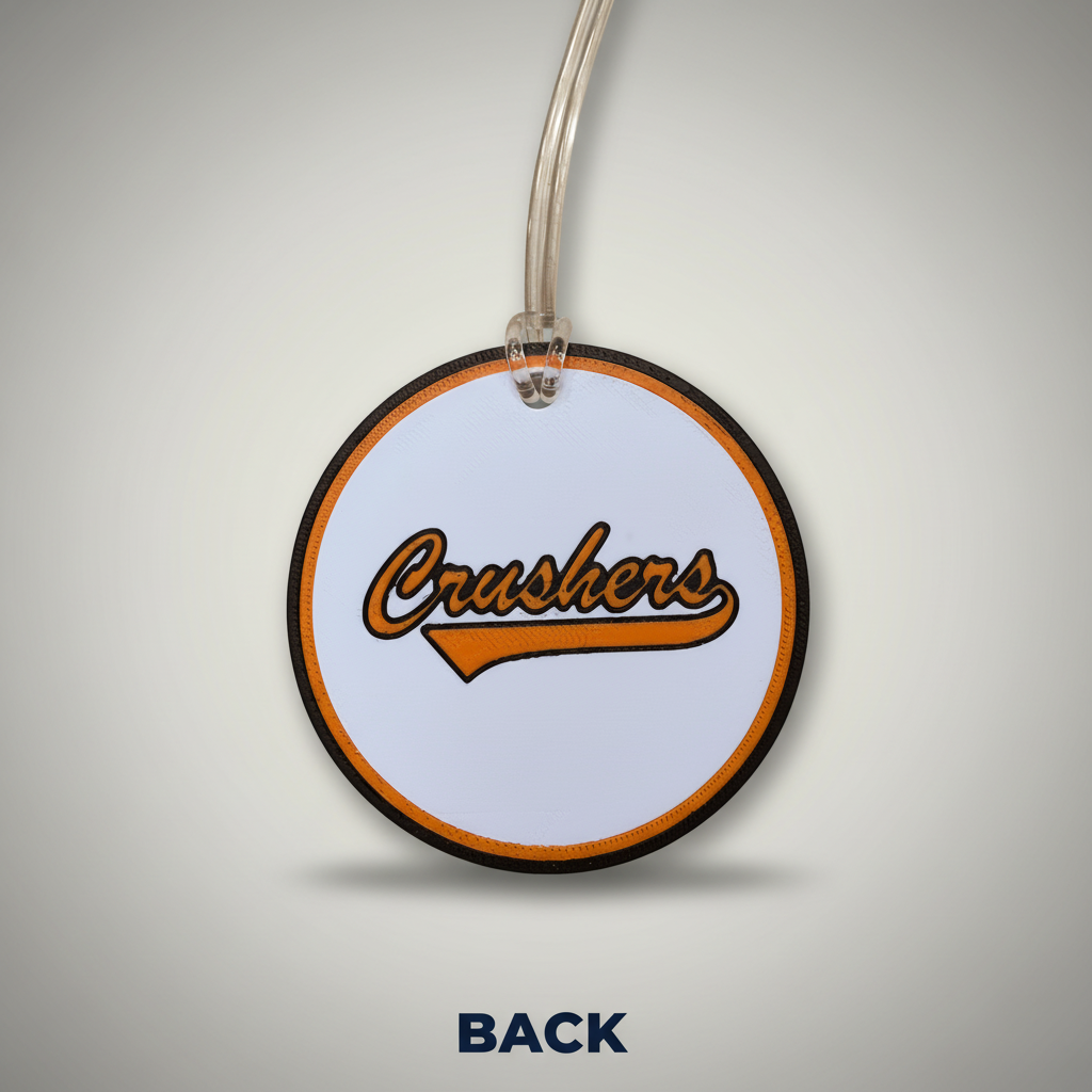 Personalized OC Crushers Bag Tag - White