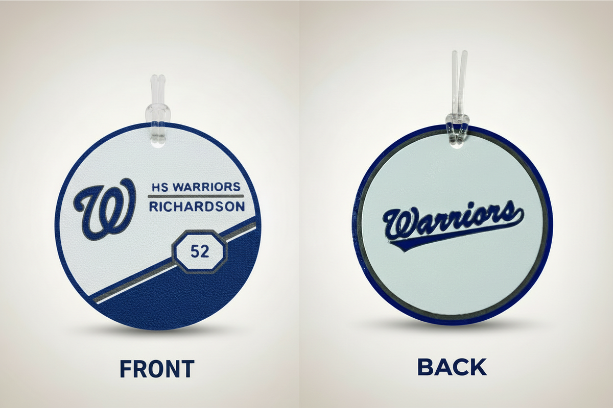 Personalized Diagonal Bag Tag - Front & Back